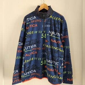 Nautica Challenge Fleece Mens Large 1/4 Zip Sailing
